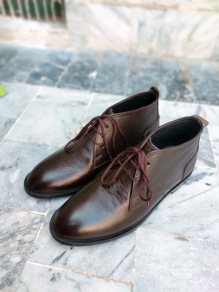 Coclate brown ankle shoes sku 7274