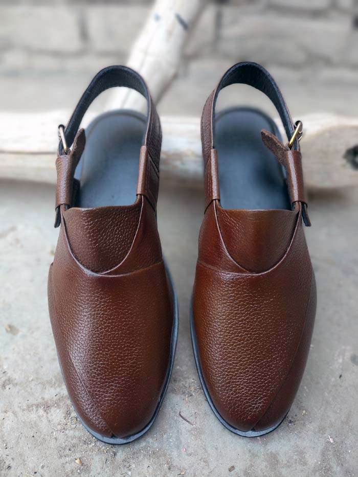 Brown millad leather Peshawari Chappal _sku 78