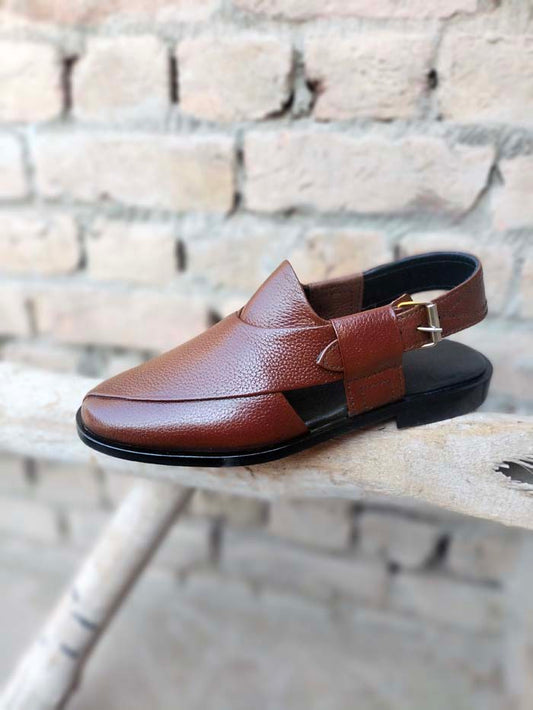 Brown millad leather Peshawari Chappal _sku 78