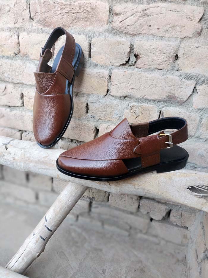 Brown millad leather Peshawari Chappal _sku 78