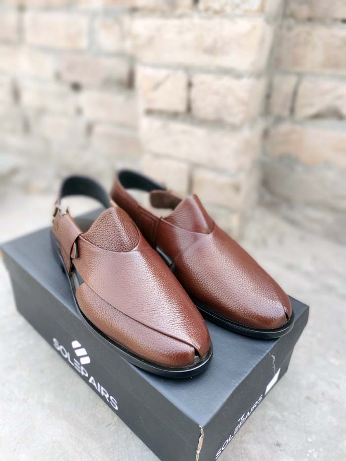 Brown millad leather Peshawari Chappal _sku 78