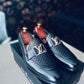 Black Leather Shoes-Sku 3630