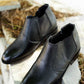 Black Leather Chelsea Shoe-Sku 342