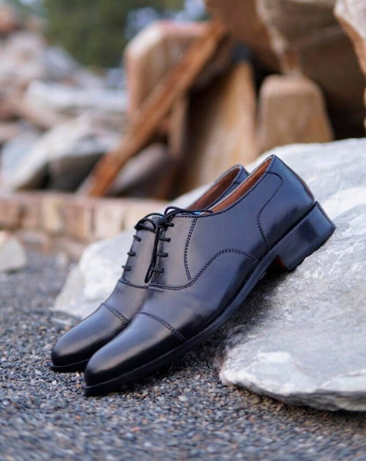 Royal Oxford Black leather Shoe -Sku 25