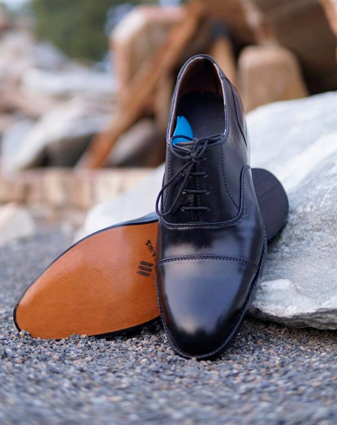 Royal Oxford Black leather Shoe -Sku 25