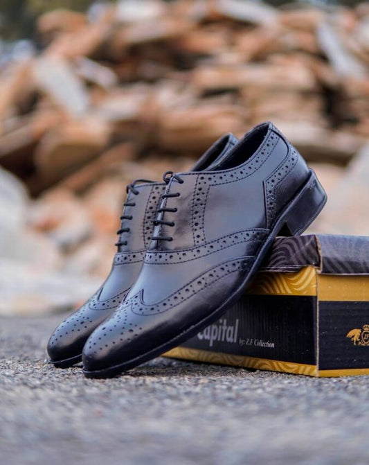 Black Leather brogue -Sku 21