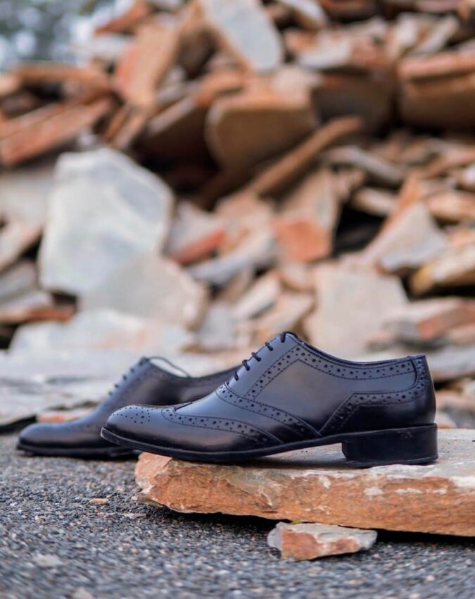 Black Leather brogue -Sku 21